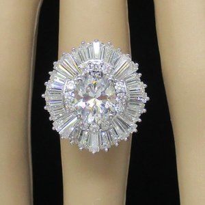 6.24ct Absolute Oval Baguette Framed Princess Ring